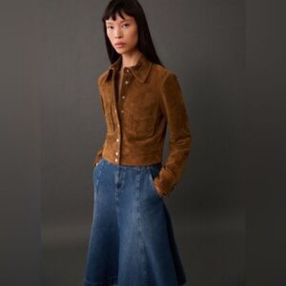 Mango NWT Brown Suede Leather Jacket - Picture 6 of 8